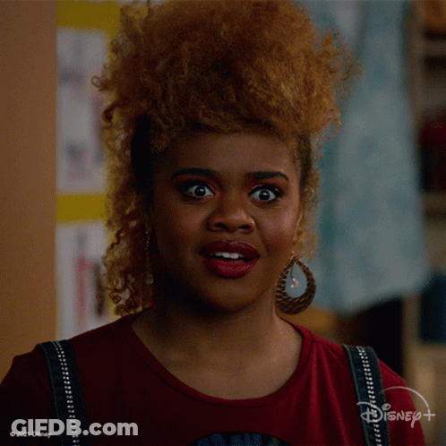 Surprised Woman In Disney+ Shirt GIF