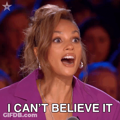Surprised Woman Saying I Can't Believe It GIF
