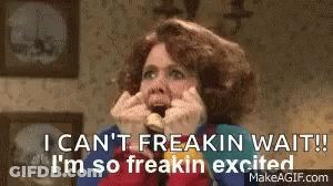 Surprised Woman Saying I Can T Freakin Wait GIF