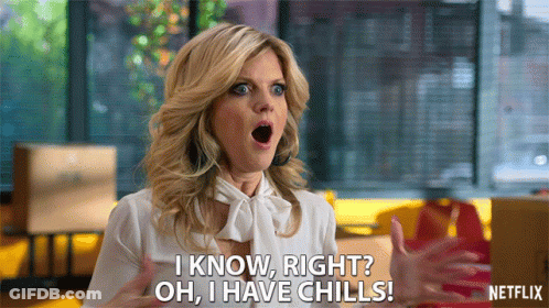 Surprised Woman Saying I Know Right Oh I Have Chills GIF