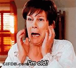 Surprised Woman Saying I'm Old GIF