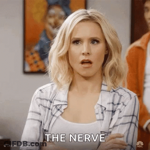 Surprised Woman Saying The Nerve GIF