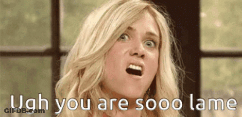Surprised Woman Saying Ugh You Are So Lame GIF