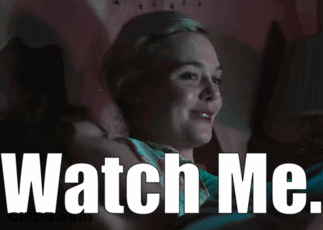 Surprised Woman Saying Watch Me GIF