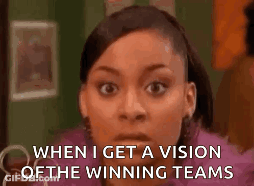 Surprised Woman Saying When I Get A Vision Of The Winning Teams GIF