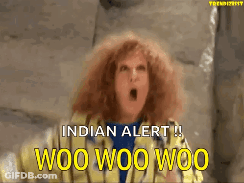 Surprised Woman Says Indian Alert Woo Woo Woo GIF