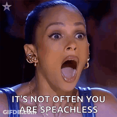 Surprised Woman Says It's Not Often You Are Speechless GIF