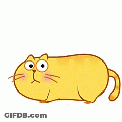 Surprised Yellow Cartoon Cat Walking GIF
