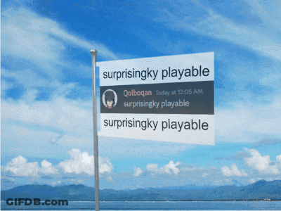Surprisenky Playable Sign In Front Of Blue Sky GIF