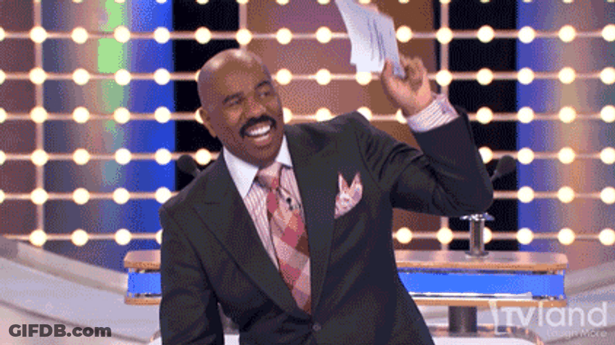 Survey Says Steve Harvey Laughing Hard GIF