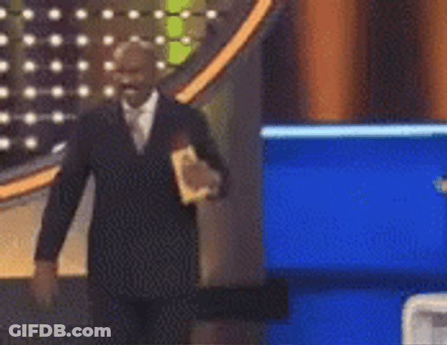 Survey Says Steve Harvey Walks Towards Contestants Smiling GIF