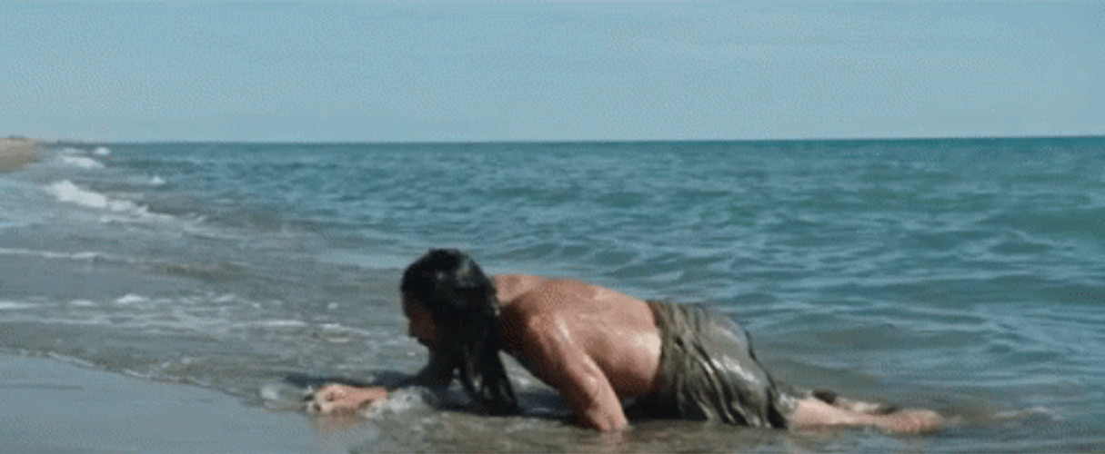 Survivor Man Seashore Crawling GIF
