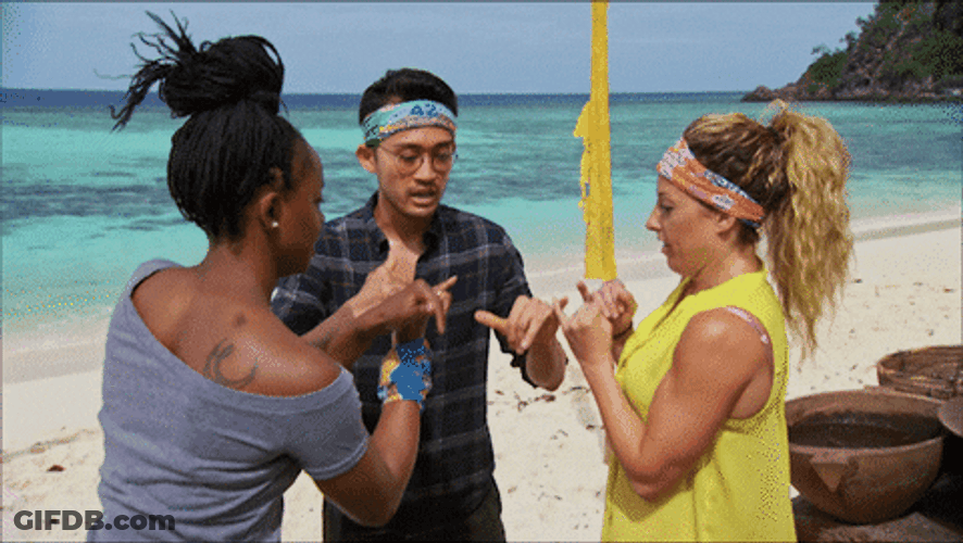 Survivor Players Making Pinky Promise GIF