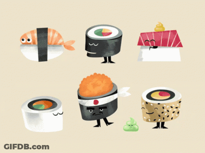 Sushi Kawaii Drawings GIF
