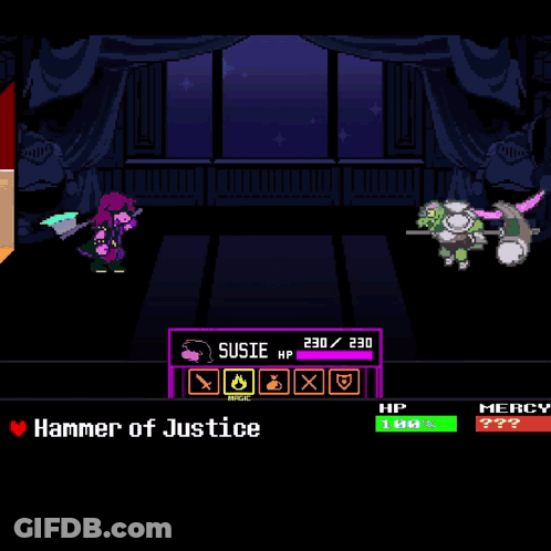 Susie Using Rude Buster Fighting Monster GIF
