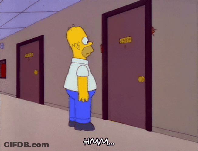 Suspicious Homer Simpson Waiting At Door GIF