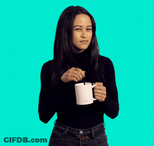 Suspicious Stirring Coffee GIF