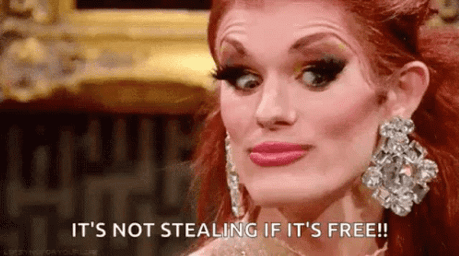 Suspicious Woman Stealing GIF