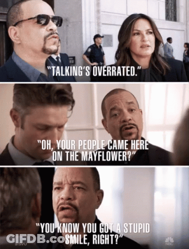 SVU Man And Woman Talking GIF