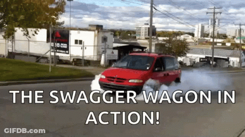 Swagger Wagon Red Van In Action GIF