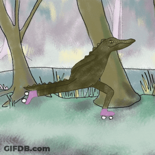 Swamp Alligator Roller Skating GIF