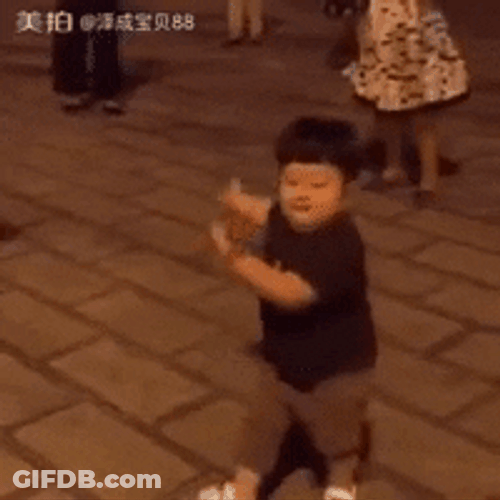 Swaying  Arms Dancing Chubby Kid GIF