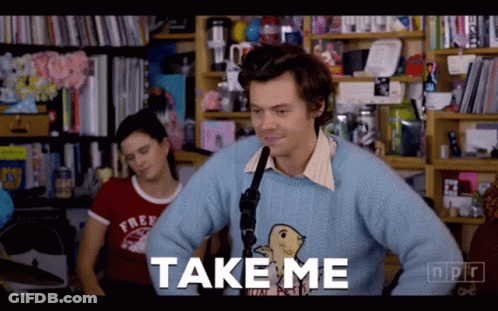 Sweater Man Says Take Me Red Shirt Woman GIF