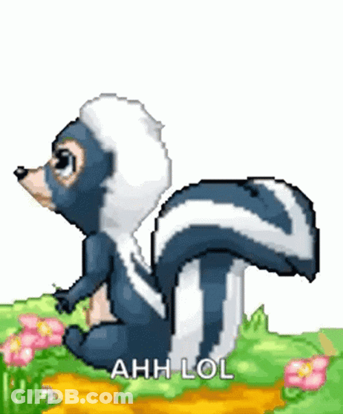 Sweating And Farting Skunk GIF
