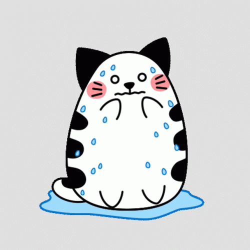 Sweating Anxious Matcha Cat GIF