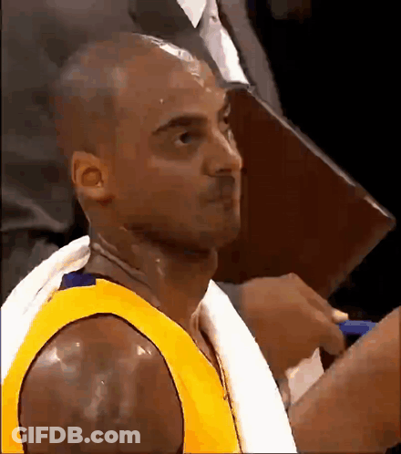 Sweating Basketball Player With Towel Around Neck GIF