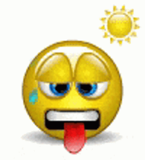 Sweating Exhausted Emoji Sun GIF