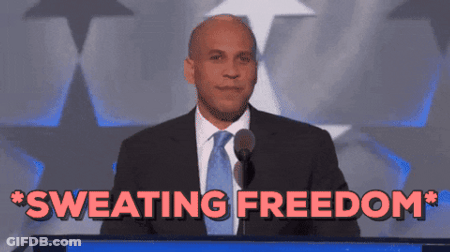 Sweating Freedom Cory Booker GIF