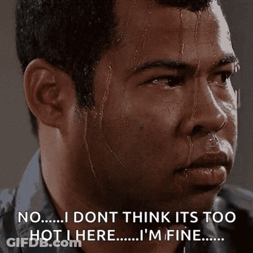 Sweating Jordan Peele Heat Stroke GIF