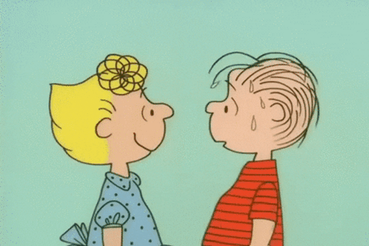 Sweating Linus With Sally GIF