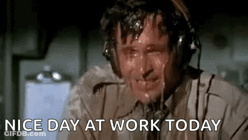Sweating Man Headphones Nice Day At Work Today GIF