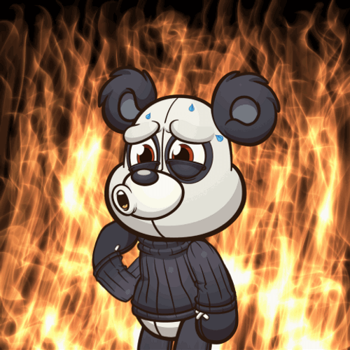 Sweating Meme Panda Burning GIF