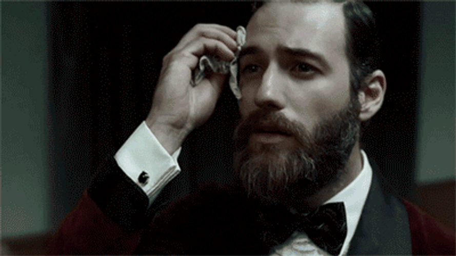 Sweating Nervous Bearded Man GIF