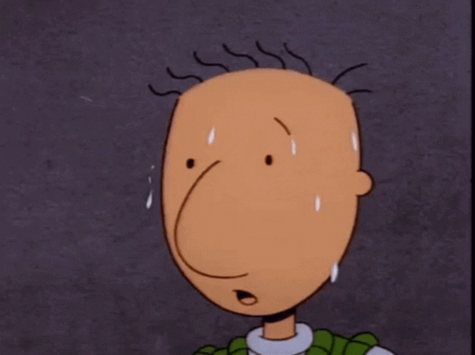 Sweating Nervous Doug Cartoon GIF