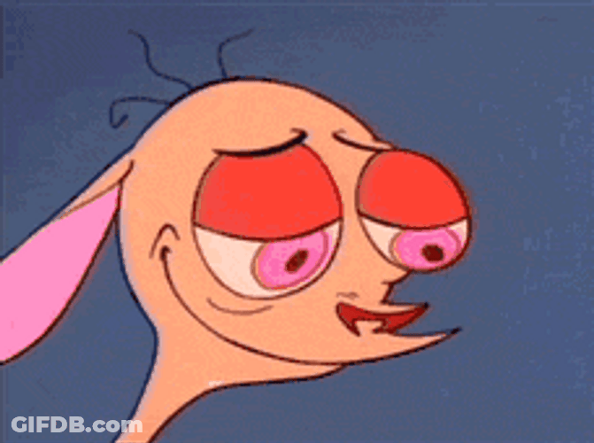 Sweating Nervous Ren Cartoon GIF