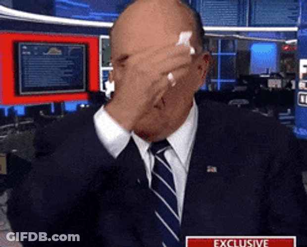 Sweating Rudy Giuliani Wiping His Forehead GIF