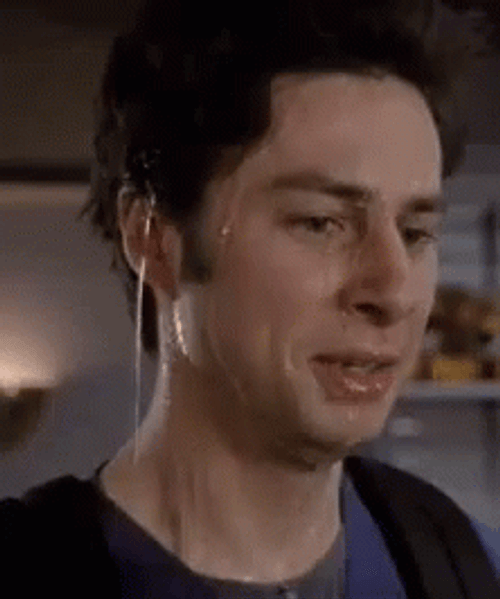 Sweating Zach Braff Scrubs GIF