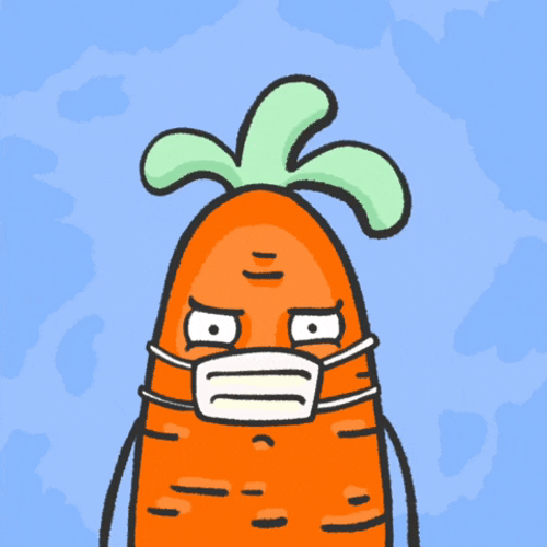 Sweaty Animated Carrot Walking Under The Sun GIF