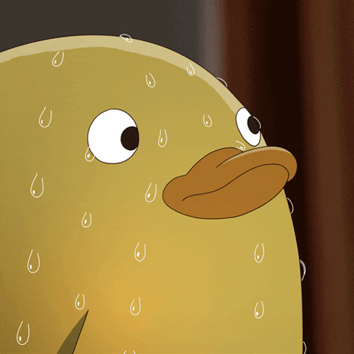 Sweaty Animated Duck GIF