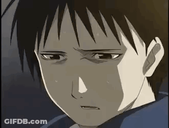 Sweaty Cartoon Character Close Up GIF