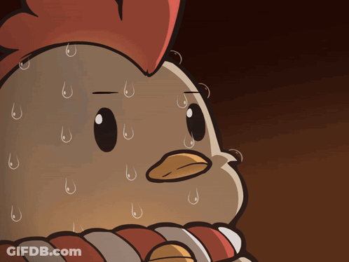Sweaty Chicken Cartoon GIF