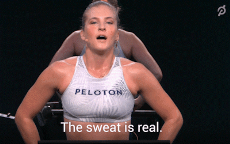 Sweaty Female Fitness Trainer GIF