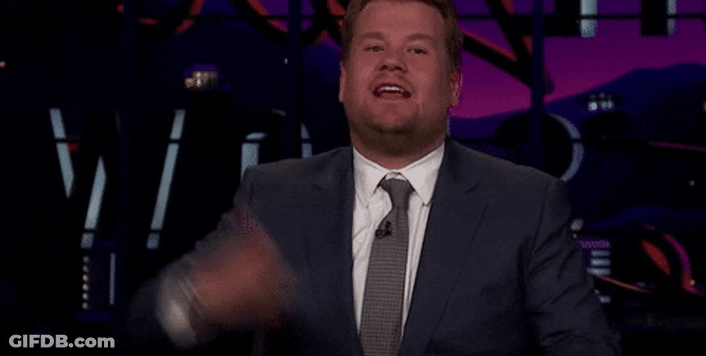 Sweaty James Corden Cooling Himself GIF