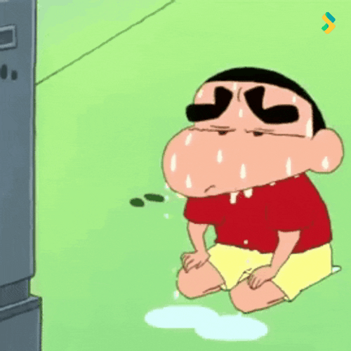 Sweaty Shinnosuke Nohara Sitting GIF