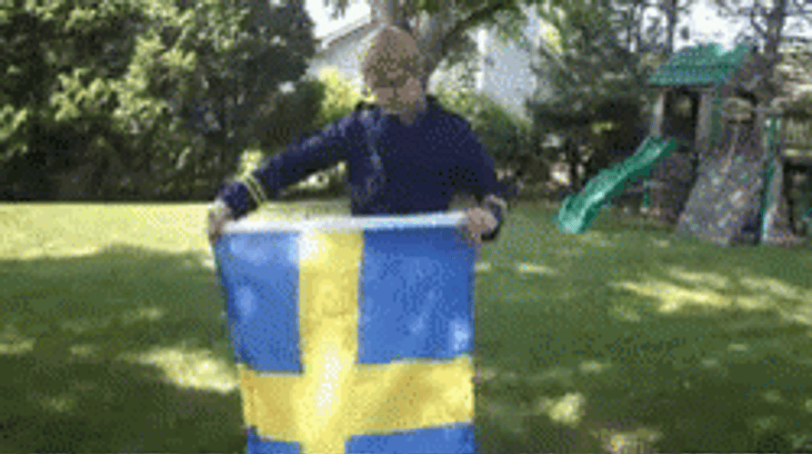 Sweden Flag As Cape GIF