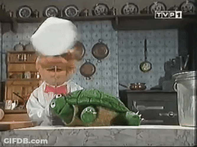 Swedish Chef Cooking Turtle GIF